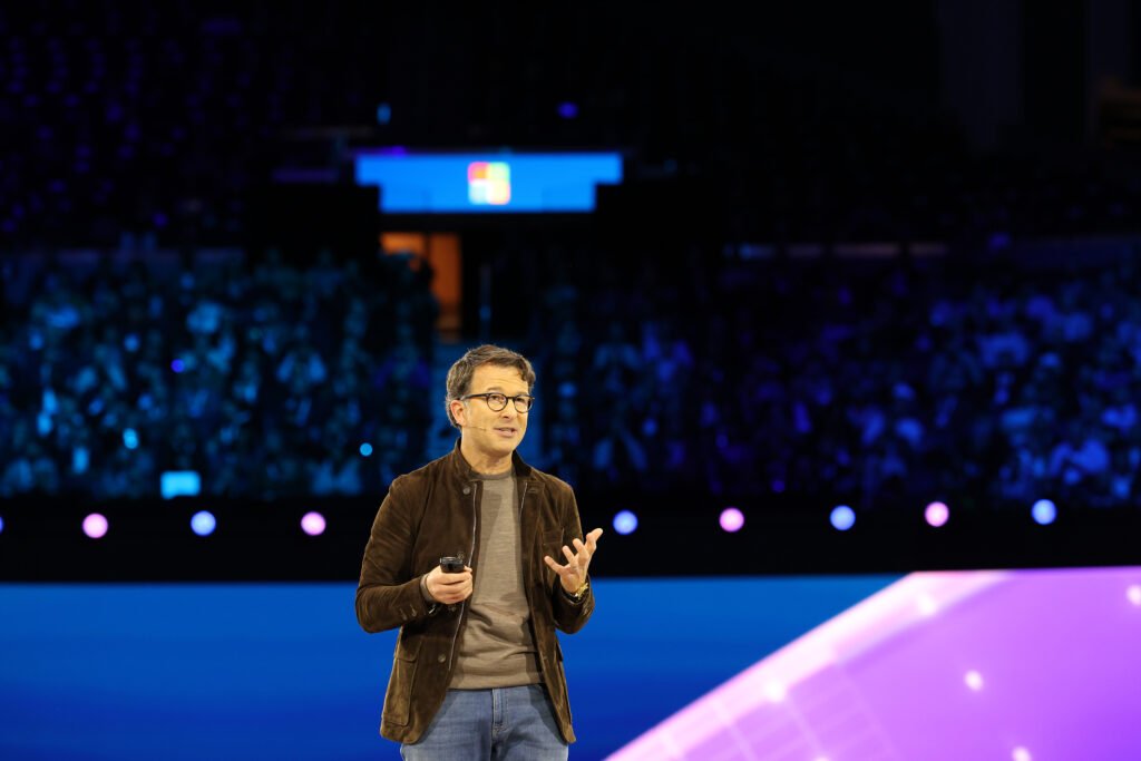 Judson Althoff, CEO, Microsoft commercial business, speaks at Microsoft Ignite 2025. (Photo by Dan DeLong)